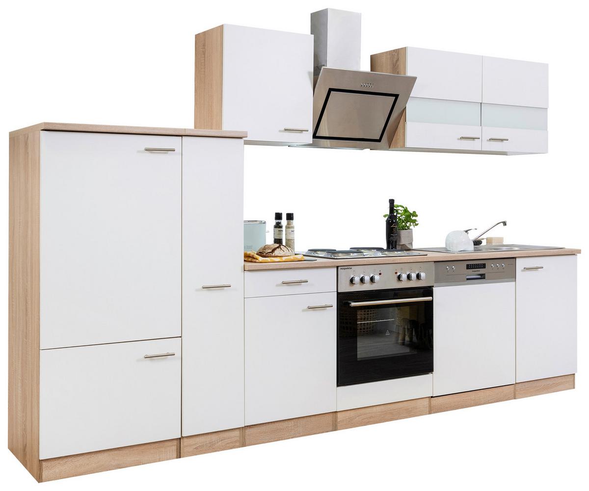 Küchenblock Merle Küchenblock 310 Cm - Eichefarben/Weiß, Basics, Holzwerkstoff (310cm) - Respekta