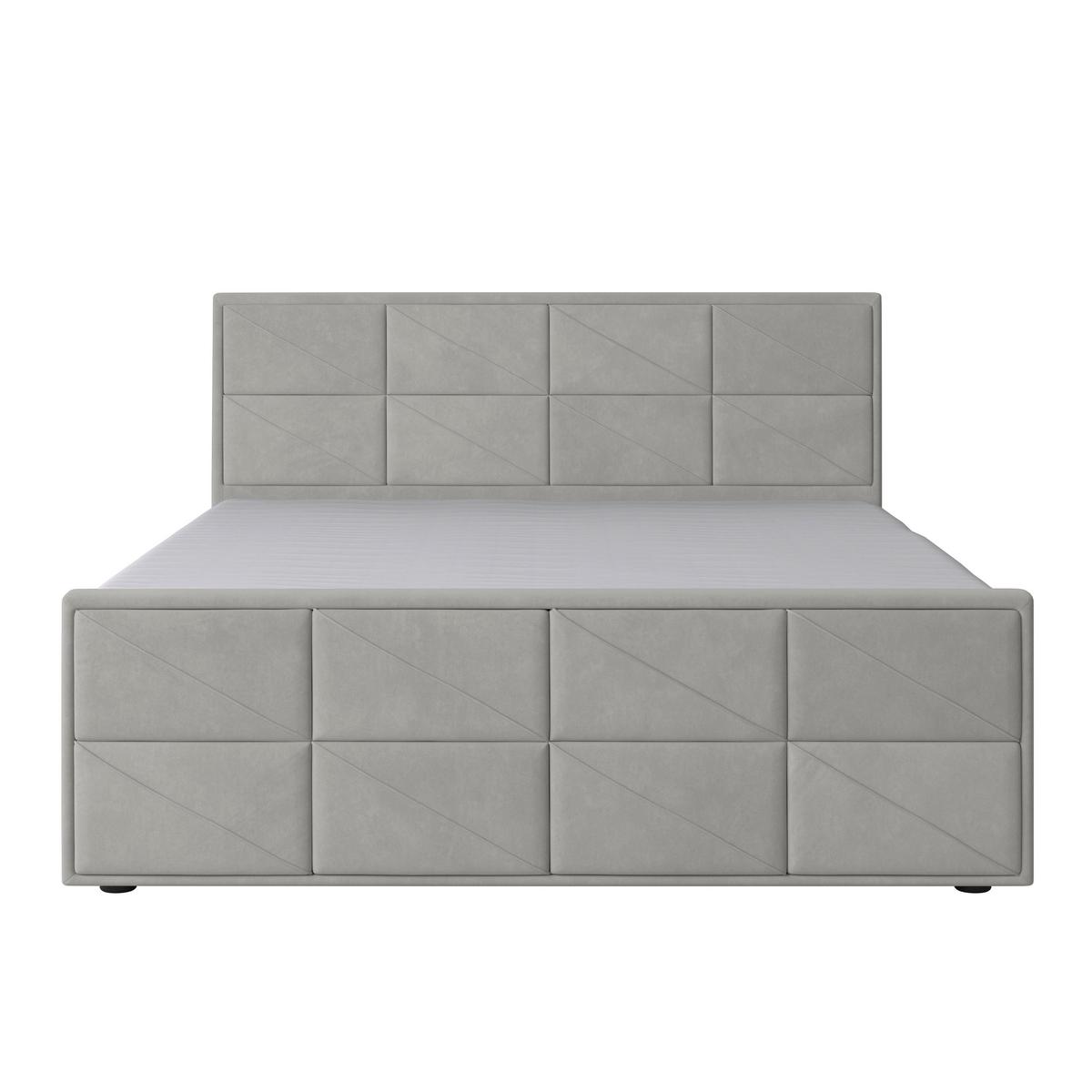 Boxspringbett mit Bettkasten Helsinki 180x200 cm Hellgrau - Hellgrau/Schwarz, MODERN, Karton/Holzwerkstoff (180/200cm) - MID.YOU