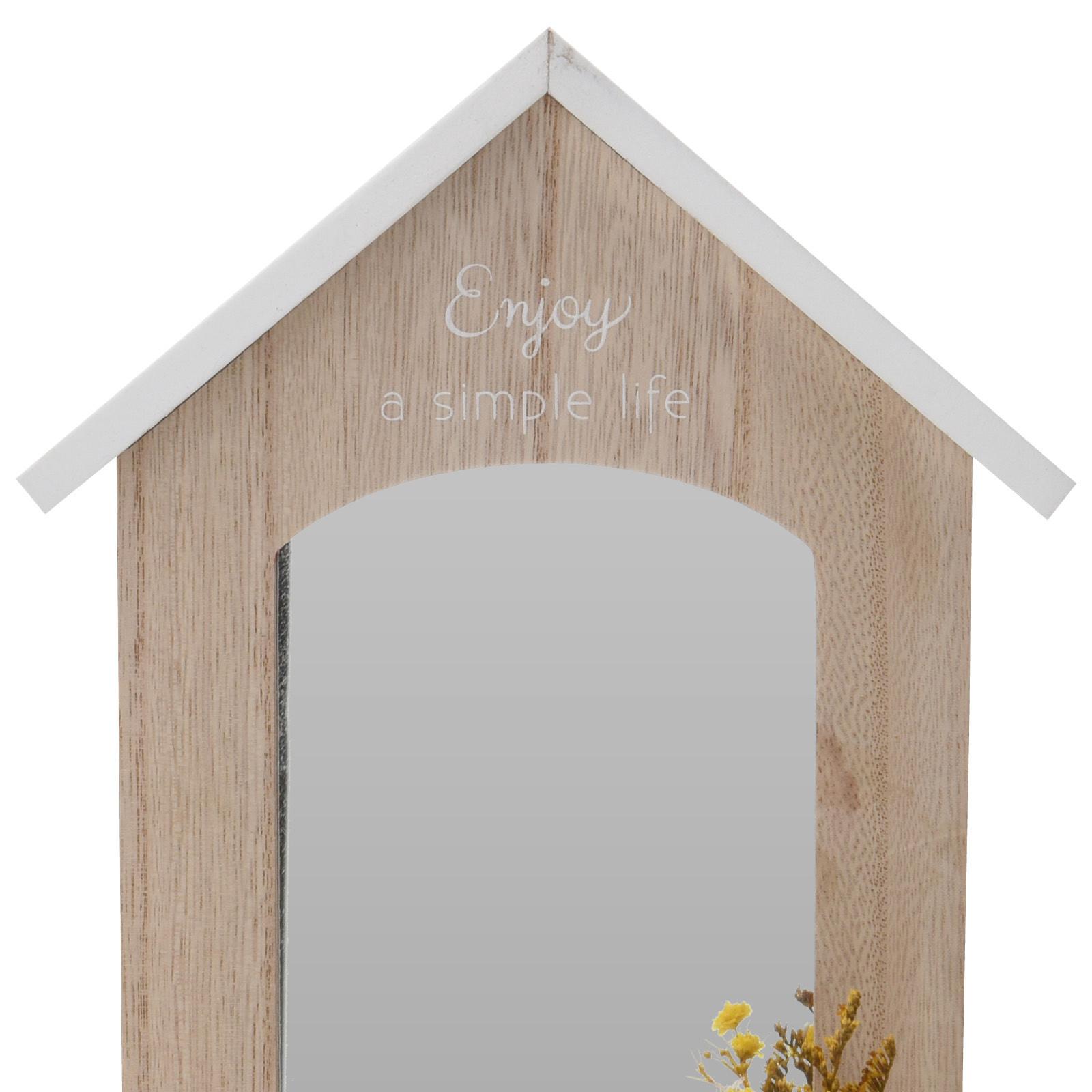 Schlüsselkasten Hellbraun/Weiß 9x30 cm Mit Spiegel - Hellbraun/Weiß, Basics, Holz (17,5/9/30cm)