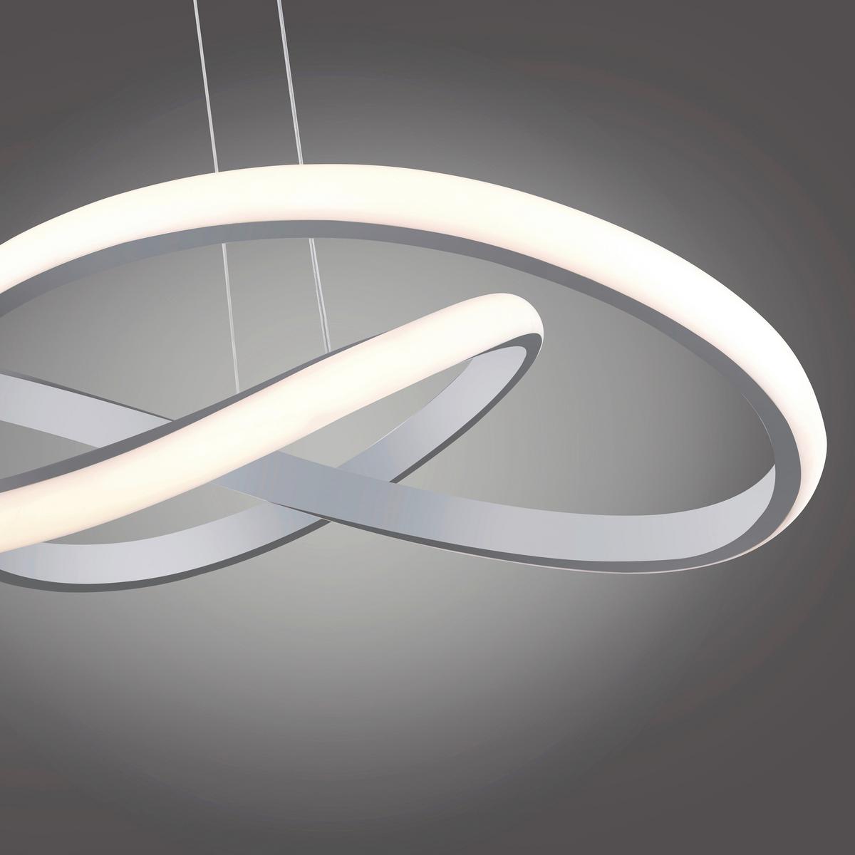 LED-Hängeleuchte H: 120 cm 1-Flammig dimmbar - Alufarben, Design, Metall (57/120cm)