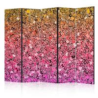 PARAVENT Gelb Pink B: 225 cm - Pink/Gelb, Basics, Holz/Textil (225/172/3cm) - artgeist