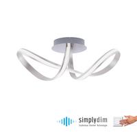LED-Deckenleuchte Melinda L: 64 cm mit Schalter - Silberfarben, Basics, Kunststoff/Metall (64/25/25cm) - Paul Neuhaus