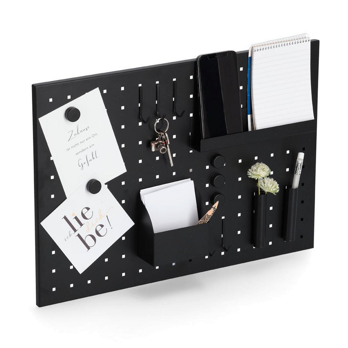 Homeboard schwarz 50x35 cm - Schwarz, Basics, Metall (50/35/1cm) - Zeller Present