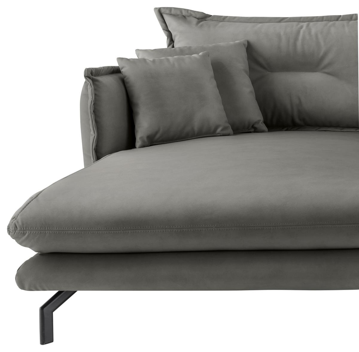 Ecksofa Lava Grau S: 180x255cm - Schwarz/Grau, MODERN, Textil (180/255cm) - Livetastic