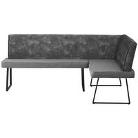 Eckbank Rab Dunkelgrau Eisen Schwarz, 205x155 cm - Dunkelgrau/Schwarz, KONVENTIONELL, Holz/Textil (205/155cm) - MID.YOU