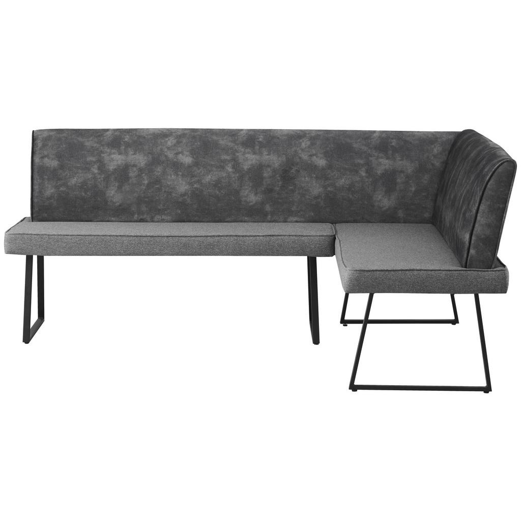 Eckbank Rab Dunkelgrau Eisen Schwarz, 205x155 cm