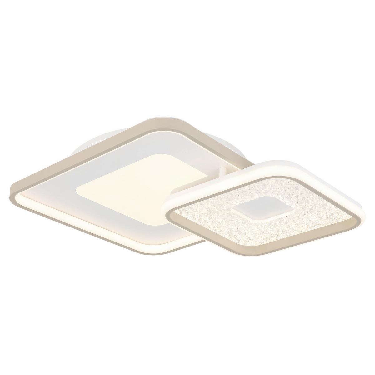 LED-Deckenleuchte Timerfunktion - Sandfarben/Weiß, Design, Kunststoff/Metall (50/50/9cm) - Globo