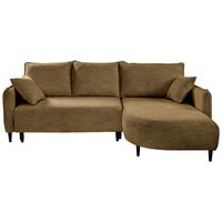Ecksofa Sycylia Goldfarben/schwarz, 244 Cm - Goldfarben/Schwarz, Design, Textil (244/165cm) - MID.YOU