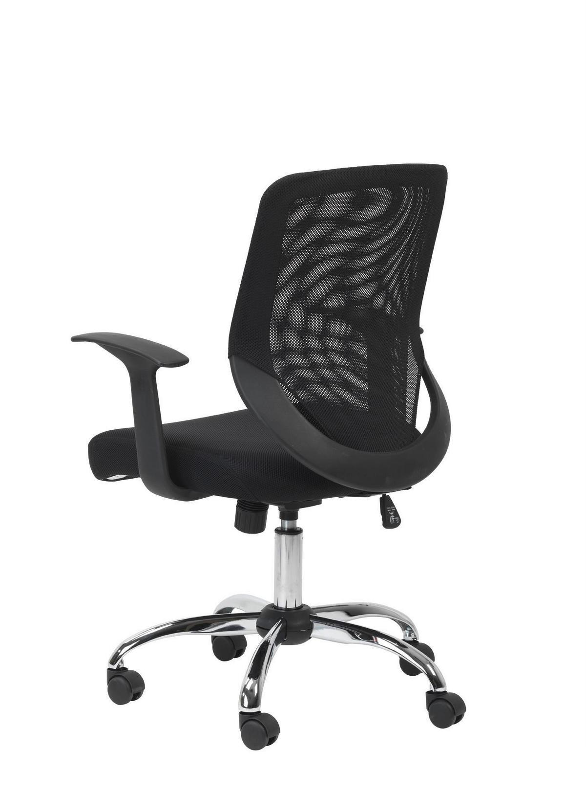 Drehstuhl Atlanta Schwarz B: 52 cm - Chromfarben/Schwarz, Design, Kunststoff/Metall (52/100/65cm) - MID.YOU