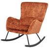 Schaukelstuhl Cremona Rostfarben B: 71 Cm - Rostfarben/Schwarz, MODERN, Holz/Textil (71/93/91cm) - Livetastic