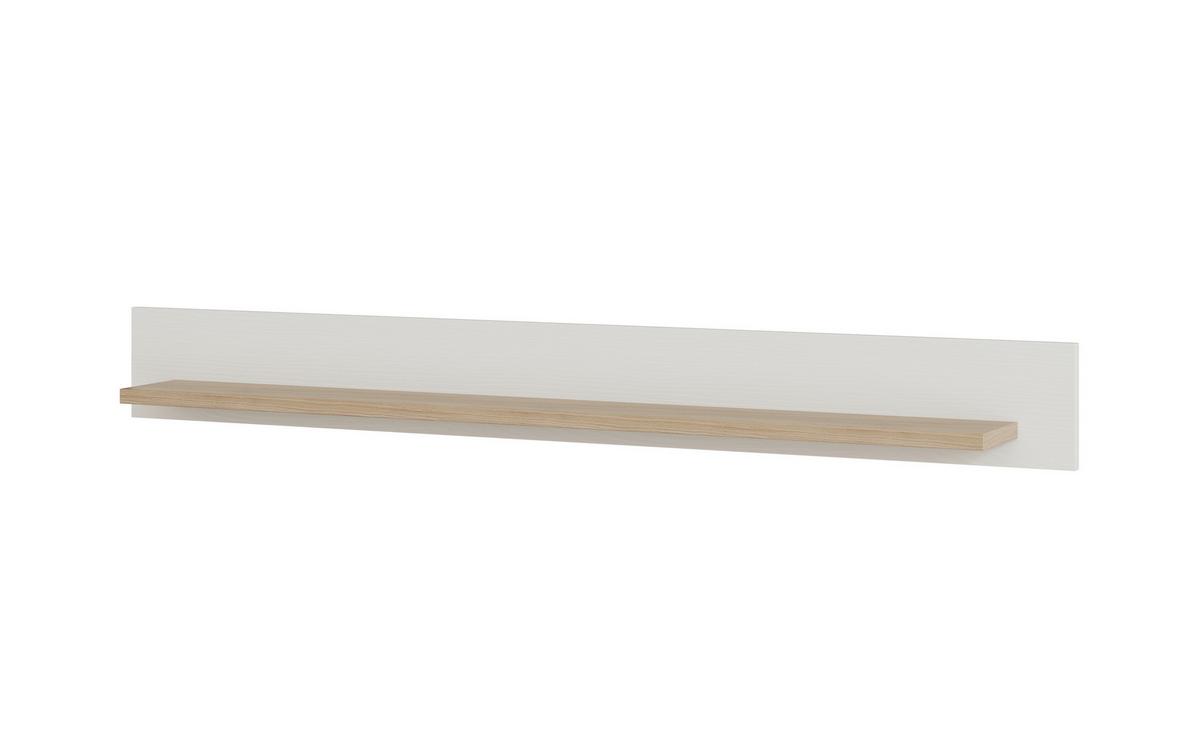 Wandboard Stranda Weiß/Eiche B: 150cm - Weiß, Design, Holzwerkstoff (150/17/17cm) - MID.YOU