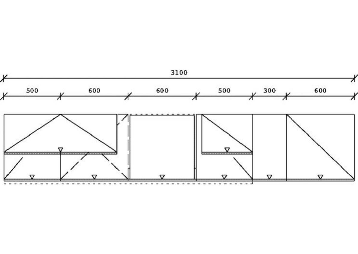 KÜCHENLEERBLOCK IP1200 - Schieferfarben/Eichefarben, Basics, Holzwerkstoff (310cm) - Impuls