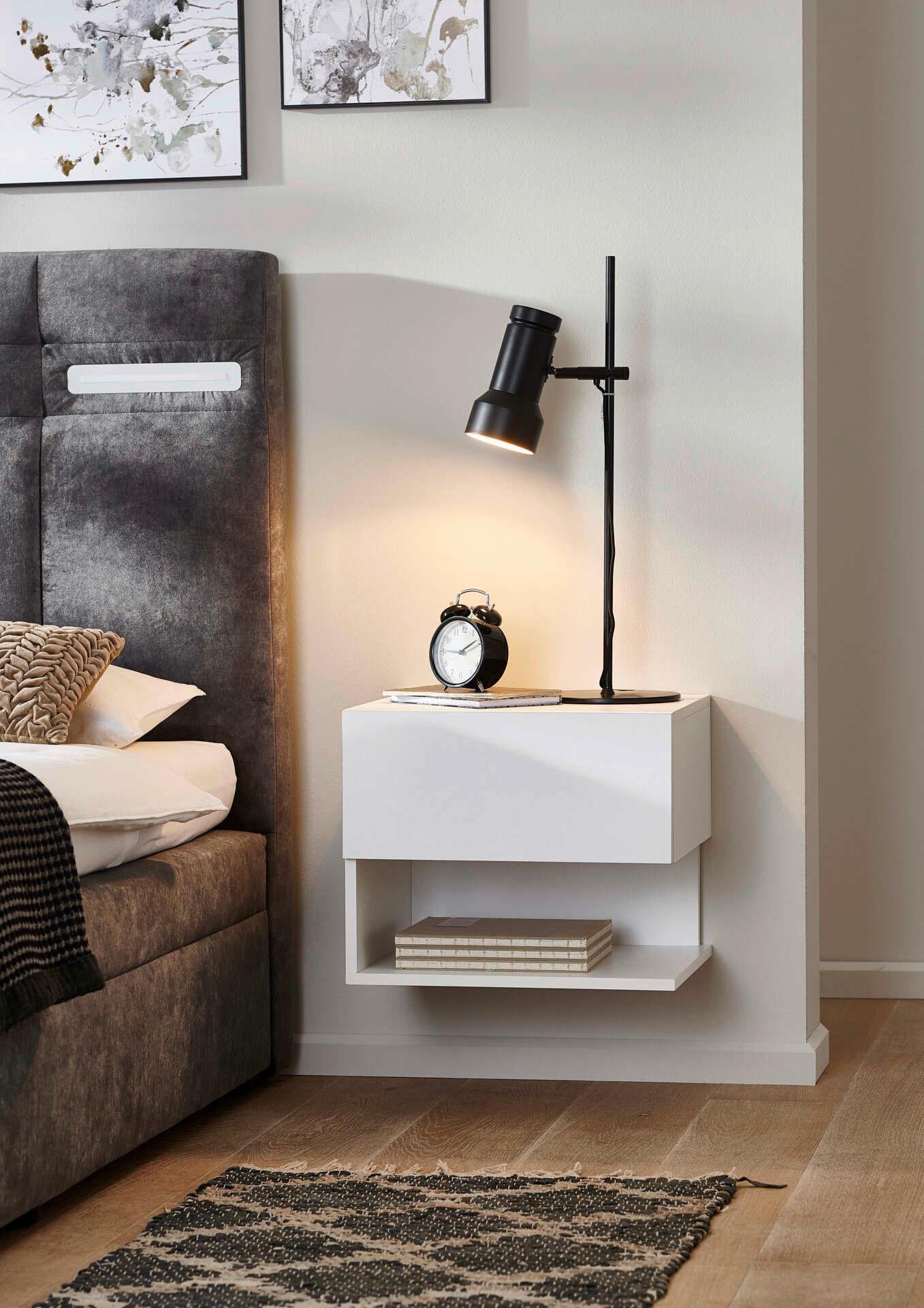 Nachttisch Faro, Weiß B: 44 Cm - Weiß, MODERN, Holzwerkstoff (44/37/40cm) - MID.YOU