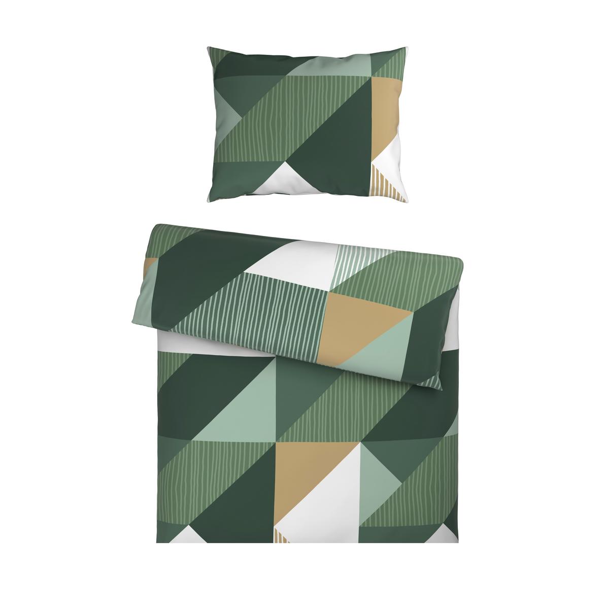 BETTWÄSCHE EMMA - Taupe/Grün, MODERN, Textil - Luca Bessoni