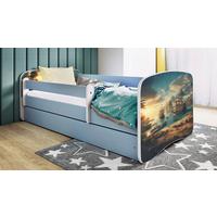 Kinder-/Juniorbett Babydreams Blau/Weiß B: 80cm - Blau/Birkefarben, MODERN, Holz/Holzwerkstoff (80/160cm) - MID.YOU