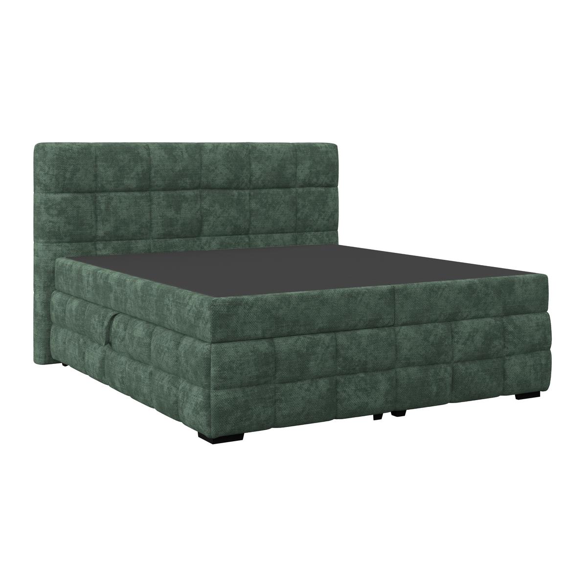 Čalouněná postel VEGA 160x200 cm, zelená - černá/zelená, Trend, dřevo/textil (160/200cm)