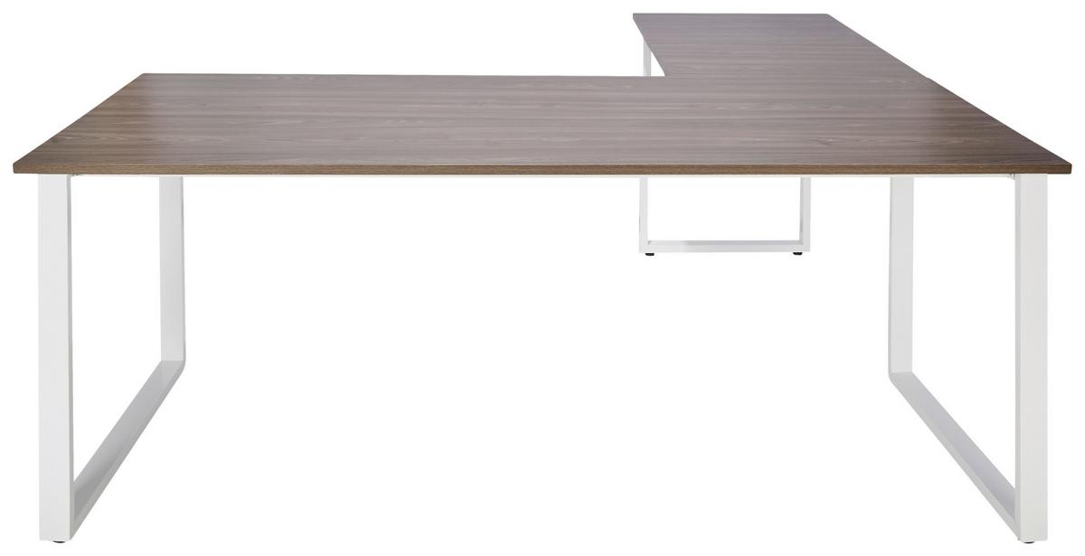 Eckschreibtisch Workspace XL I Grau/Weiß - Weiß/Grau, Basics, Holzwerkstoff/Metall (180/180/75,5cm) - MID.YOU