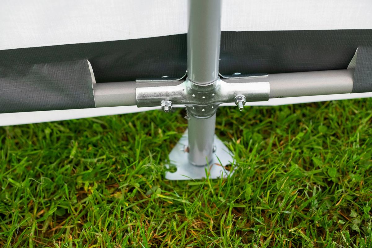 Zeltgarage Weidezelt Garage 18 M² - Grau, Basics, Kunststoff (370/260/490cm)