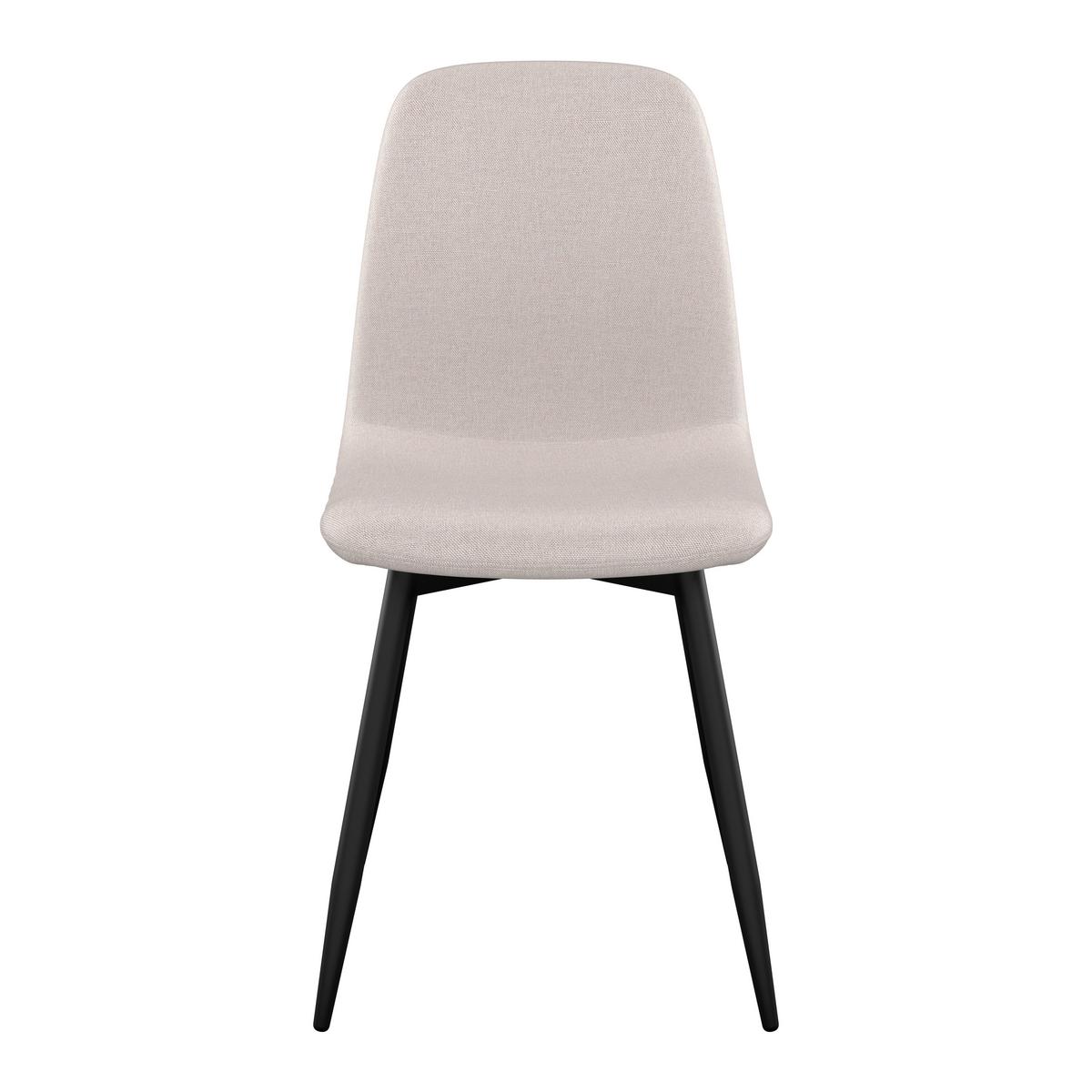 Vierfußstuhl Mona Leinenoptik beige - Eichefarben/Beige, MODERN, Holz/Textil (44/87/56cm)
