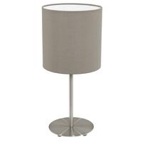 Tischleuchte 31595 Pasteri - Taupe/Nickelfarben, KONVENTIONELL, Textil/Metall (18/40cm) - Eglo