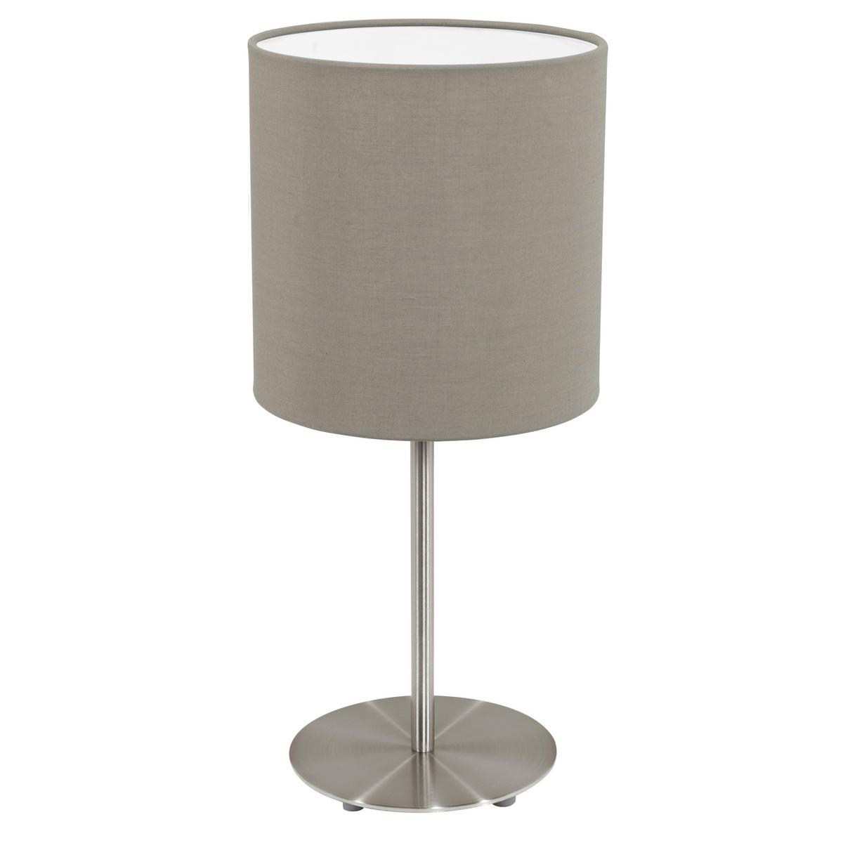 Tischleuchte 31595 Pasteri - Taupe/Nickelfarben, KONVENTIONELL, Textil/Metall (18/40cm) - Eglo