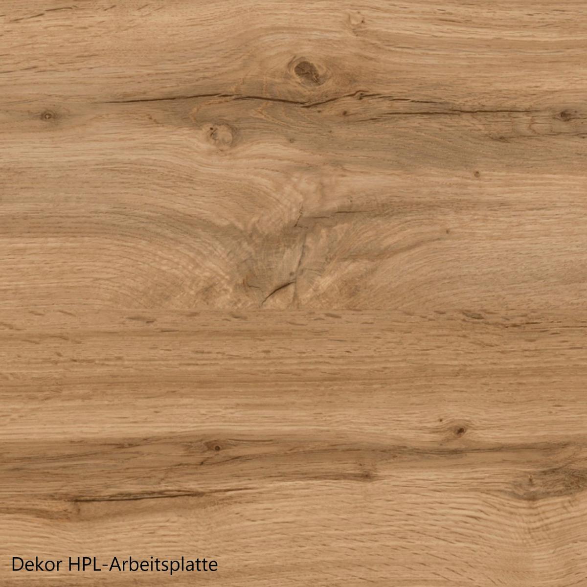 Spülenunterschrank Monza B: 120 cm Weiß/Eiche Dekor - Weiß Hochglanz/Eiche Wotan, LIFESTYLE, Holzwerkstoff (120/86/60cm) - Held