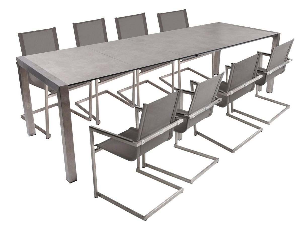 Ausziehtisch Sienna - Grau, Basics, Kunststoff/Metall (267/75/92cm) - Gardenson