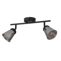 DECKENSTRAHLER 61170-2SM - Schwarz, Basics, Glas/Metall (50/25/13cm)