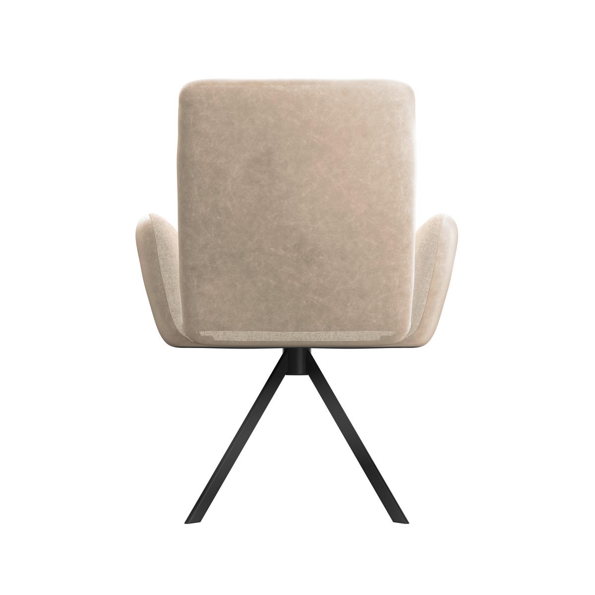 Armlehnstuhl Kian Webstoff creme, B: 65 cm - Creme/Schwarz, Trend, Textil/Metall (65/88/63cm)