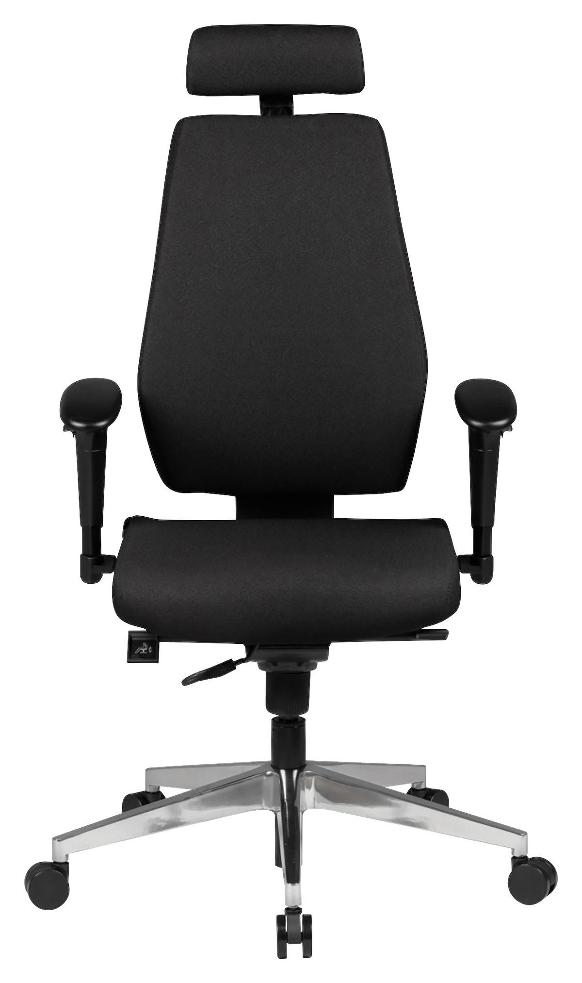 Drehstuhl Spm 1.279 B: 60 cm Schwarz - Schwarz/Alufarben, MODERN, Kunststoff/Textil (60/141/60cm) - MID.YOU