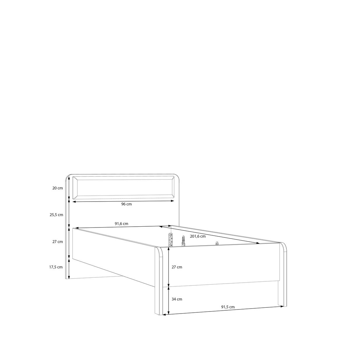 POSTEĽ HOA - farba duba/šalviovozelená, Modern, kompozitné drevo (90/200cm)