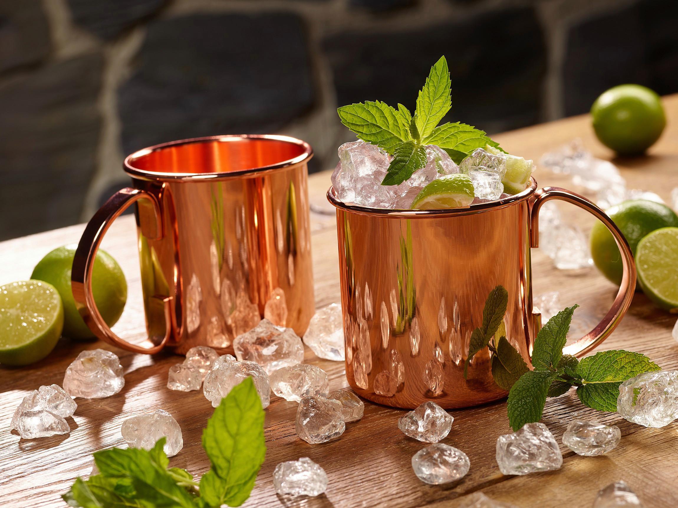 Becherset Echtwerk Kupferbecher-Set - Kupferfarben, Design, Metall (9/13,7cm) - Echtwerk