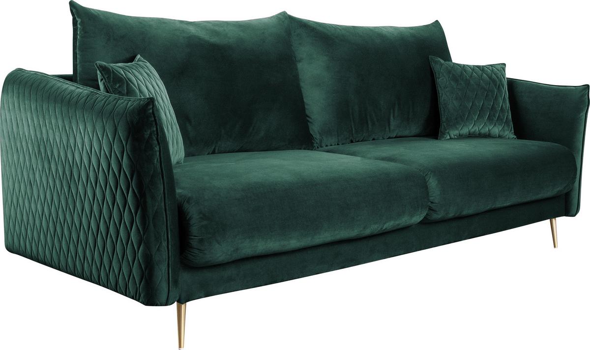 2-sitzer-sofa Mit Schlaffunktion Empoli B: 235cm - Goldfarben/Grün, Design, Textil (235/96/104cm) - MID.YOU