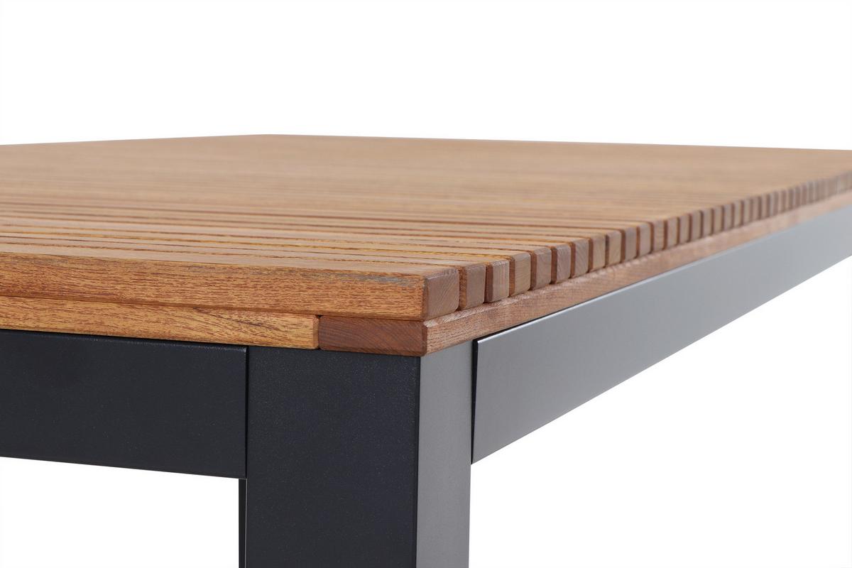 Gartentisch Robinienholz /Metall L 220 cm - Anthrazit/Robinienfarben, KONVENTIONELL, Holz/Metall (220/100/76cm) - Siena Garden