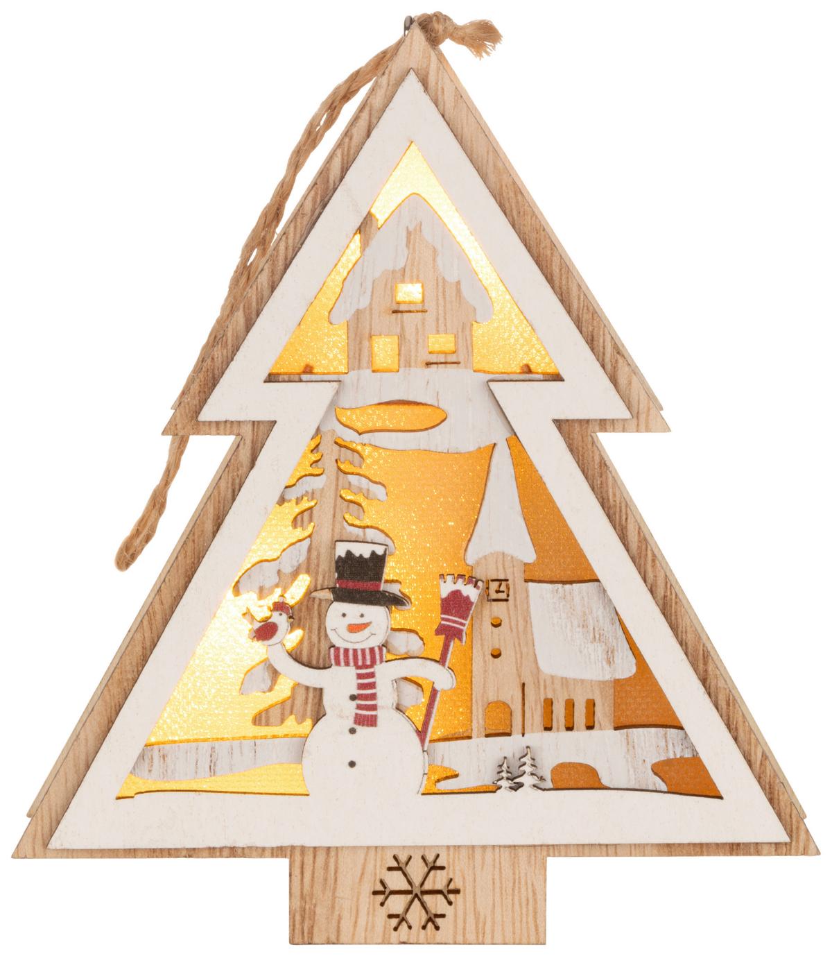 LED-Dekoleuchte Tree - Rot/Schwarz, MODERN, Holz/Kunststoff (11,2/13/3,5cm) - James Wood