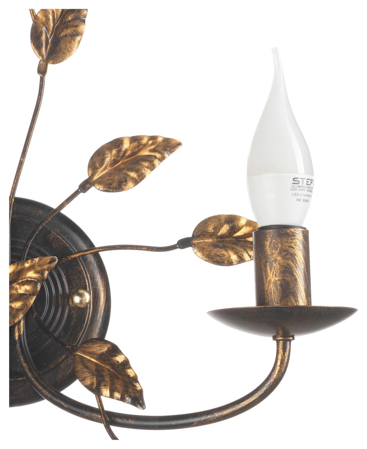 Wandleuchte Collana Bronzefarben L: 36 cm - Bronzefarben, KONVENTIONELL, Metall (36/16/42cm)
