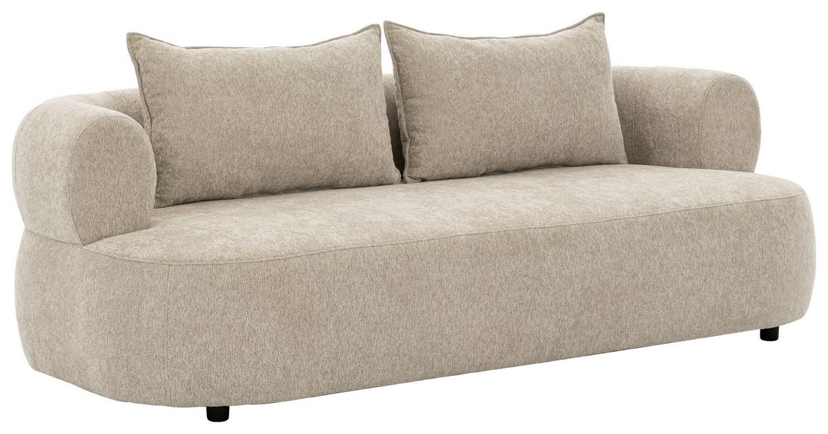 3-Sitzer-Sofa Ferro Beige B: 200 cm - Beige/Schwarz, Design, Textil (200/76/96cm) - Livetastic