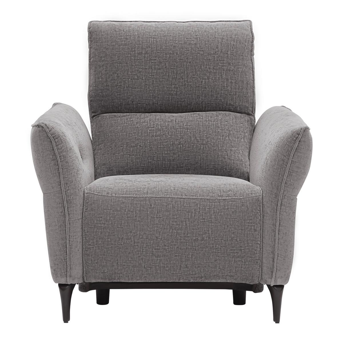 Relaxační křeslo CAPE TOWN, tm.šedá, elektr.relax.funkce - černá/tmavě šedá, Moderní, kov/dřevo (95/99/92cm) - Mömax