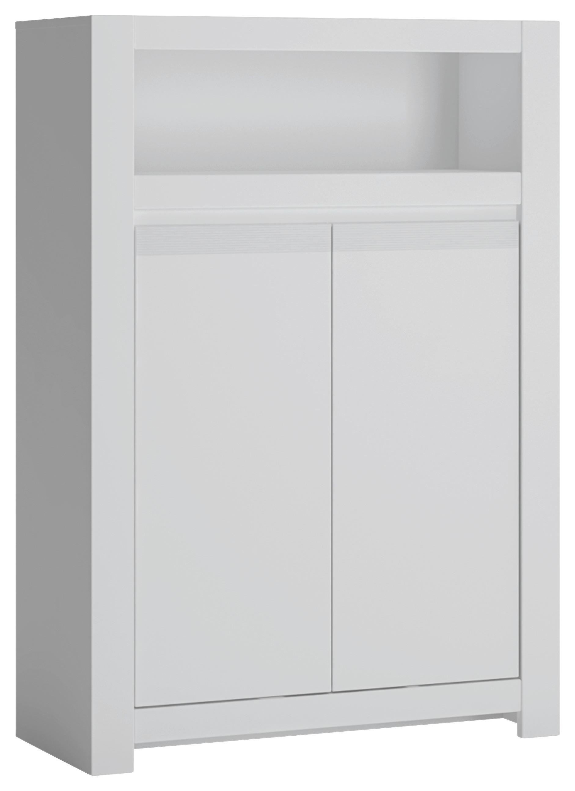 Komoda NOVI barva bílá - bílá/černá, Moderní, kompozitní dřevo/plast (92/133/42,2cm) - Premium Living