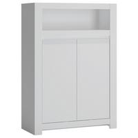 Komoda NOVI barva bílá - bílá/černá, Moderní, kompozitní dřevo/plast (92/133/42,2cm) - Premium Living