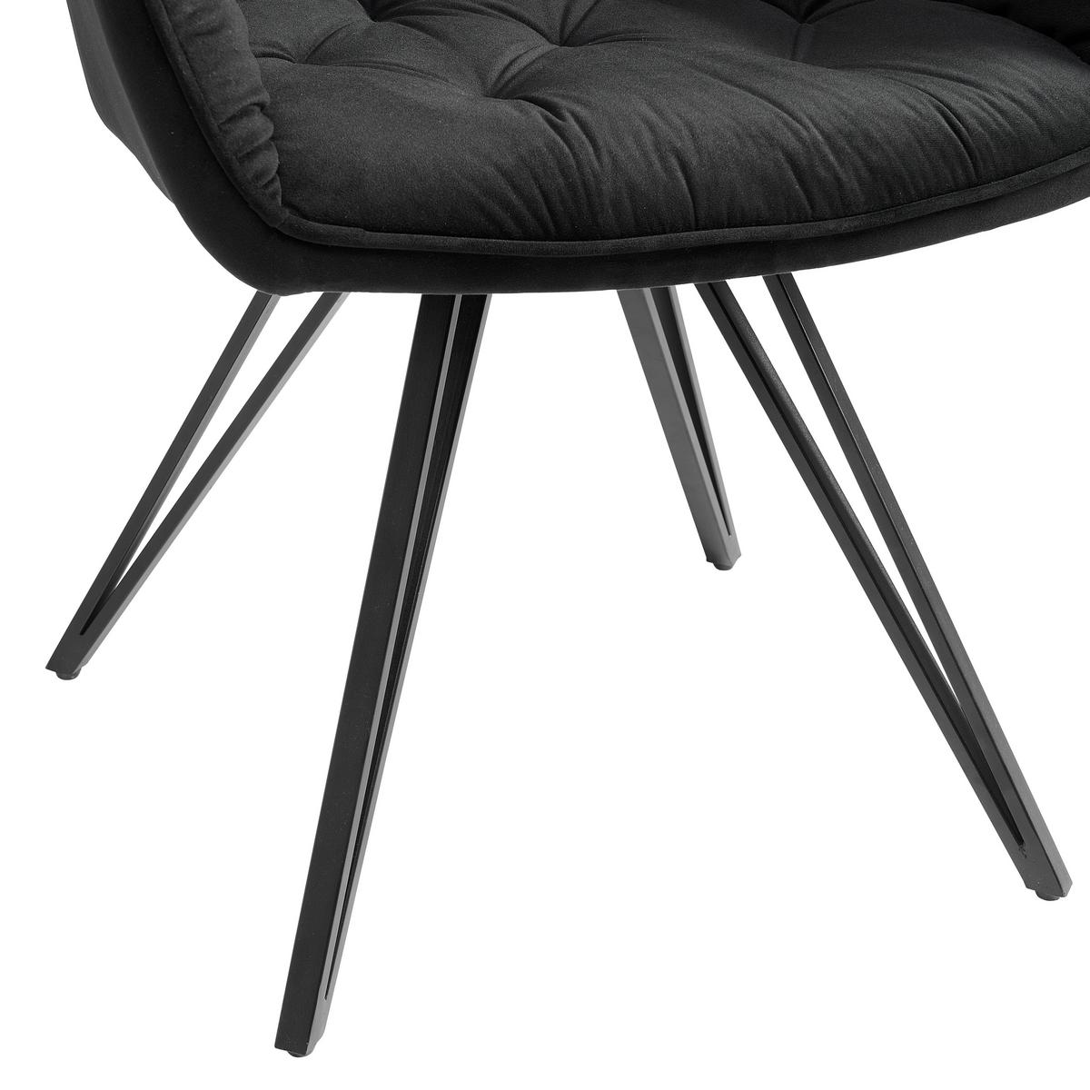Armlehnstuhl Cardiff Schwarz Gepolstert - Schwarz, LIFESTYLE, Holz/Textil (61/82/62cm) - Livetastic