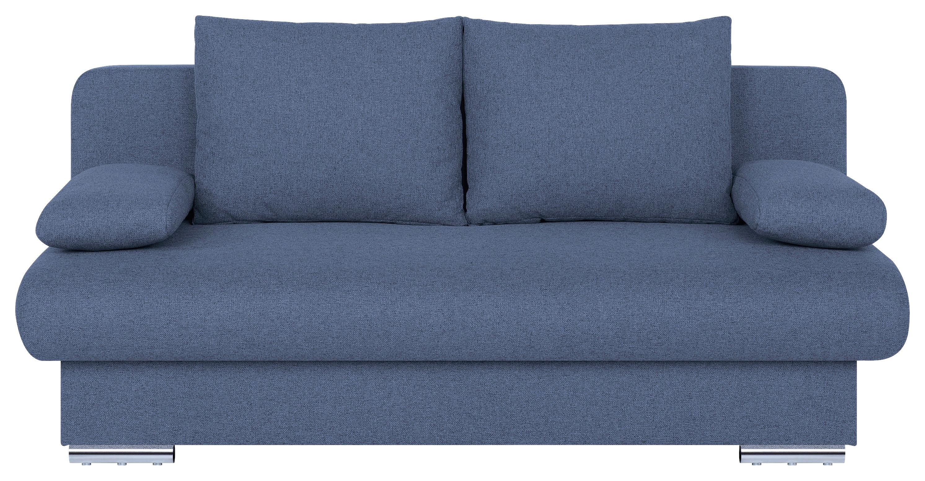 Rozkládací pohovka BORA, modrá tkanina LUMOS - modrá/černá, Design, kompozitní dřevo/textil (193/85/86cm) - P & B