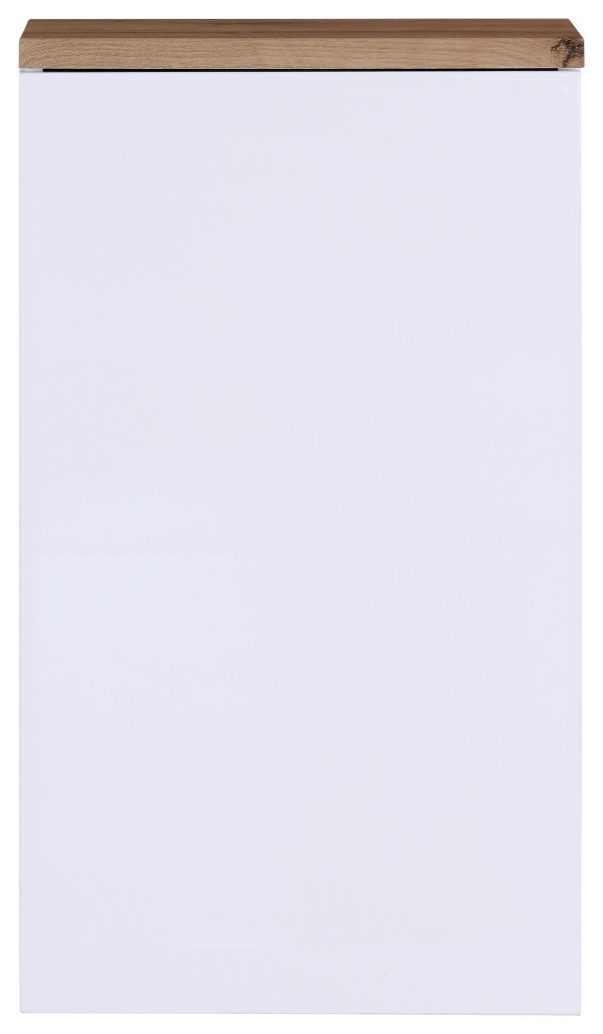 Hängeschrank grifflos Marbella B: 40 cm Weiß/Eiche Dekor - Weiß, MODERN, Holzwerkstoff (40/70/20cm)