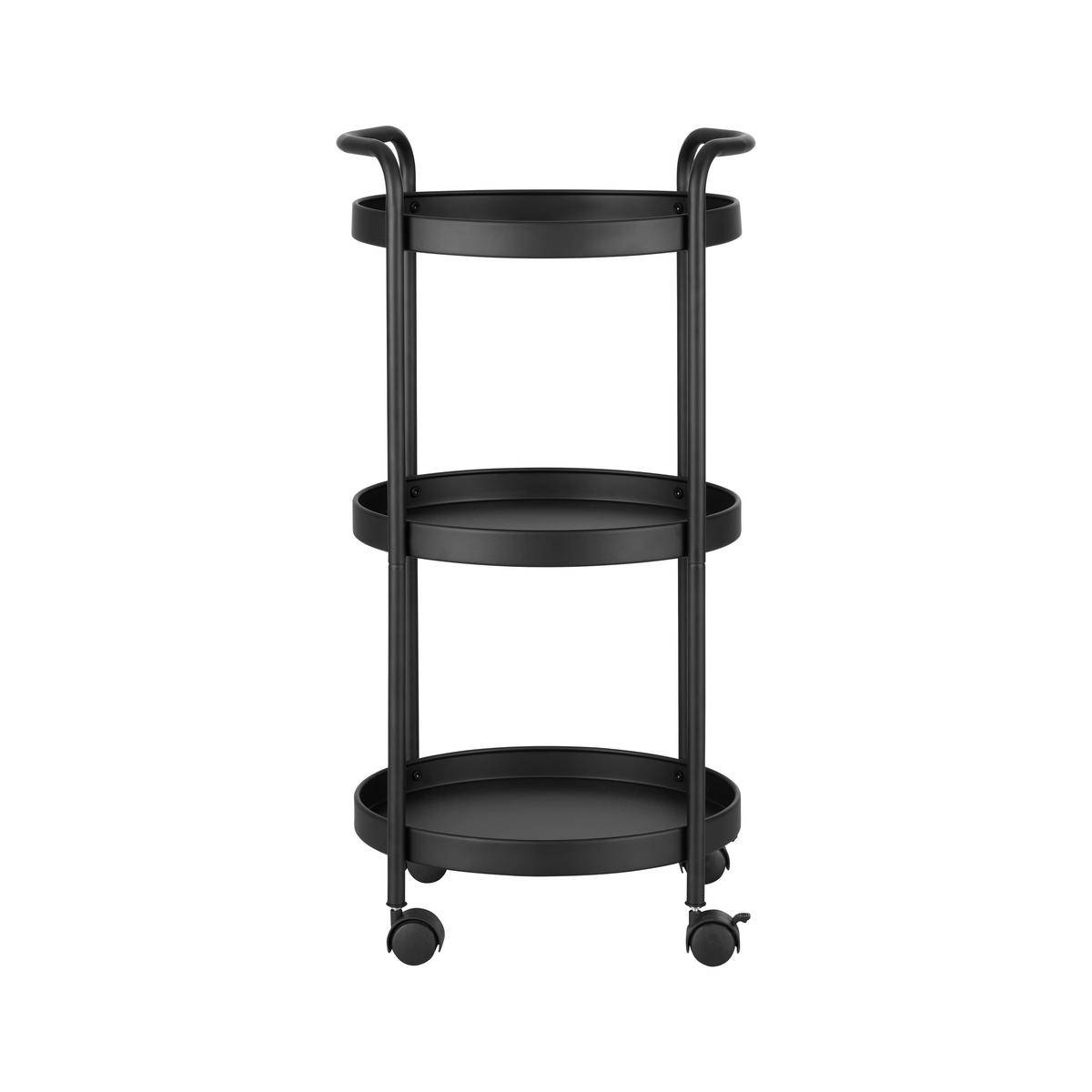 Servírovací vozík Justus, čierny kov, š: 40cm - čierna, Modern, kov/plast (39,5/72,5/35,5cm) - Mömax