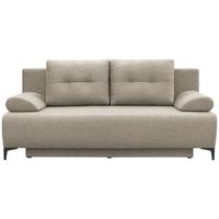 Boxspringová pohovka VIERA, béžová farba - čierna/béžová, Modern, kov/textil (201/100/105cm)