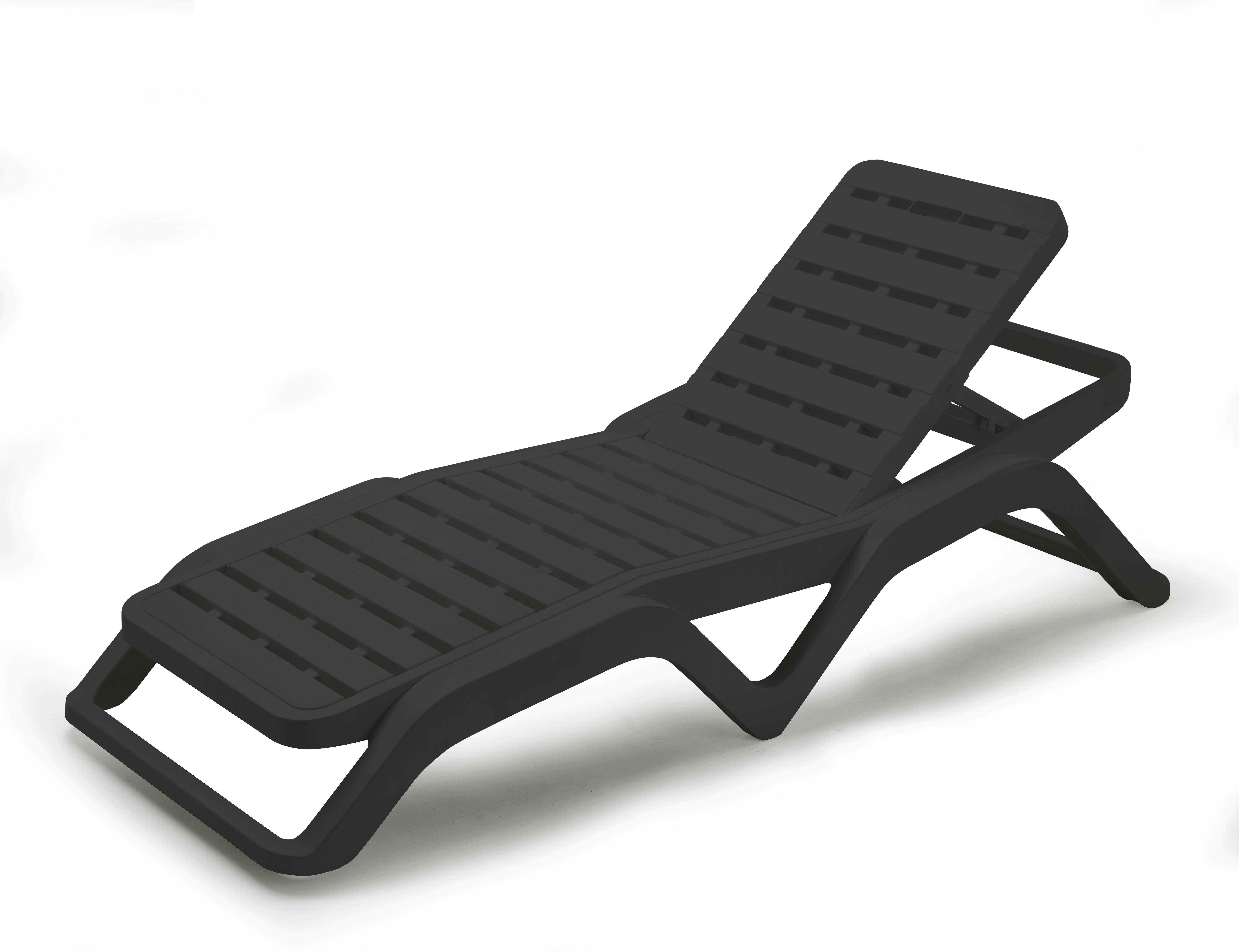 Kerti Napozóágy Scirocco Antracit - antracit, Basics, műanyag (187,7/71,4/44,50cm)