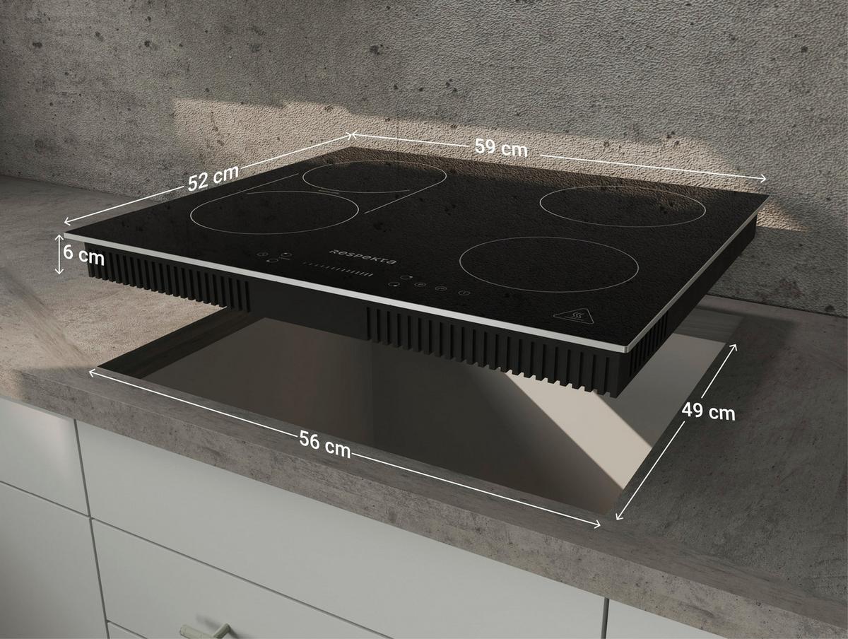 Backofenset Respekta Aset7006600i - Schwarz, Trend, Glas/Metall (59,5/59,5/56,5cm) - Respekta