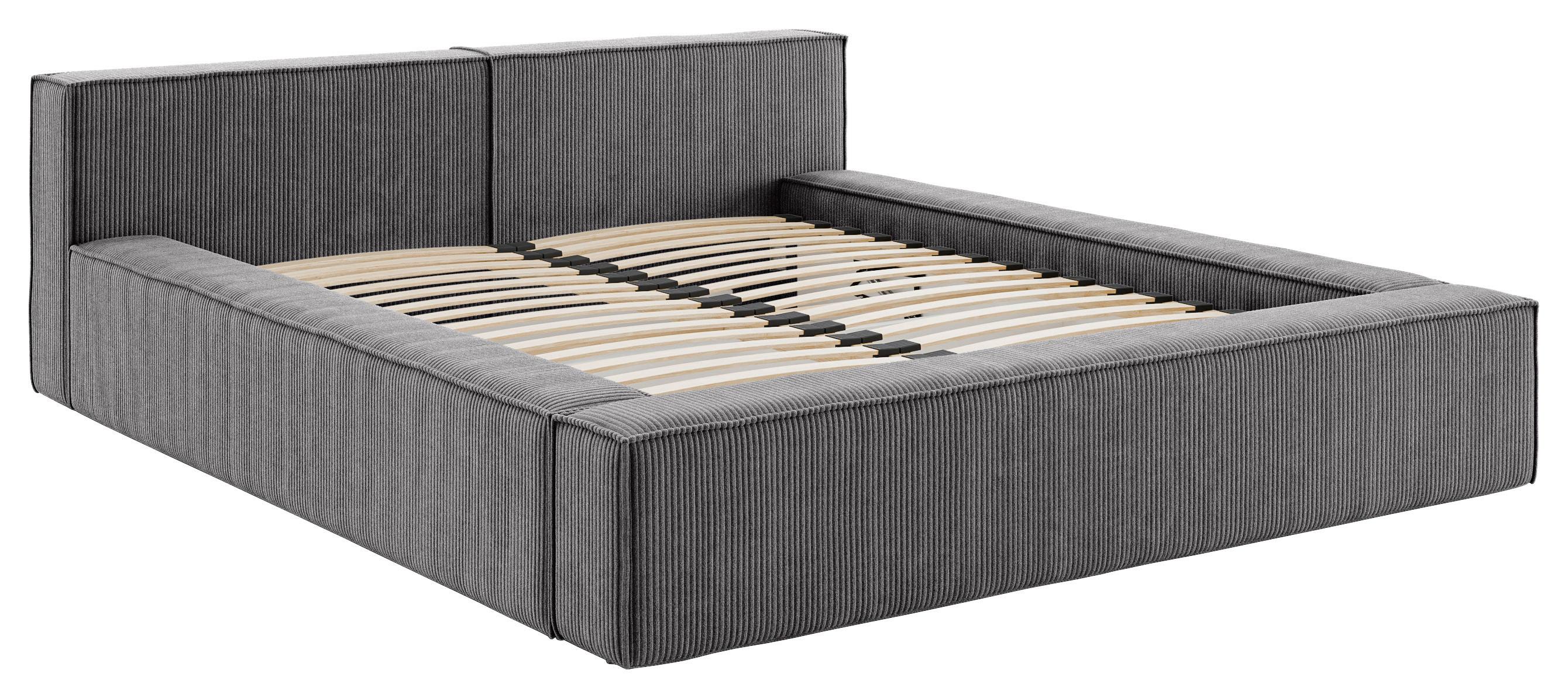 Polsterbett inkl. Lattenrost 140x200 - Beige/Schwarz, Basics, Holz/Textil (160/200cm) - Livetastic