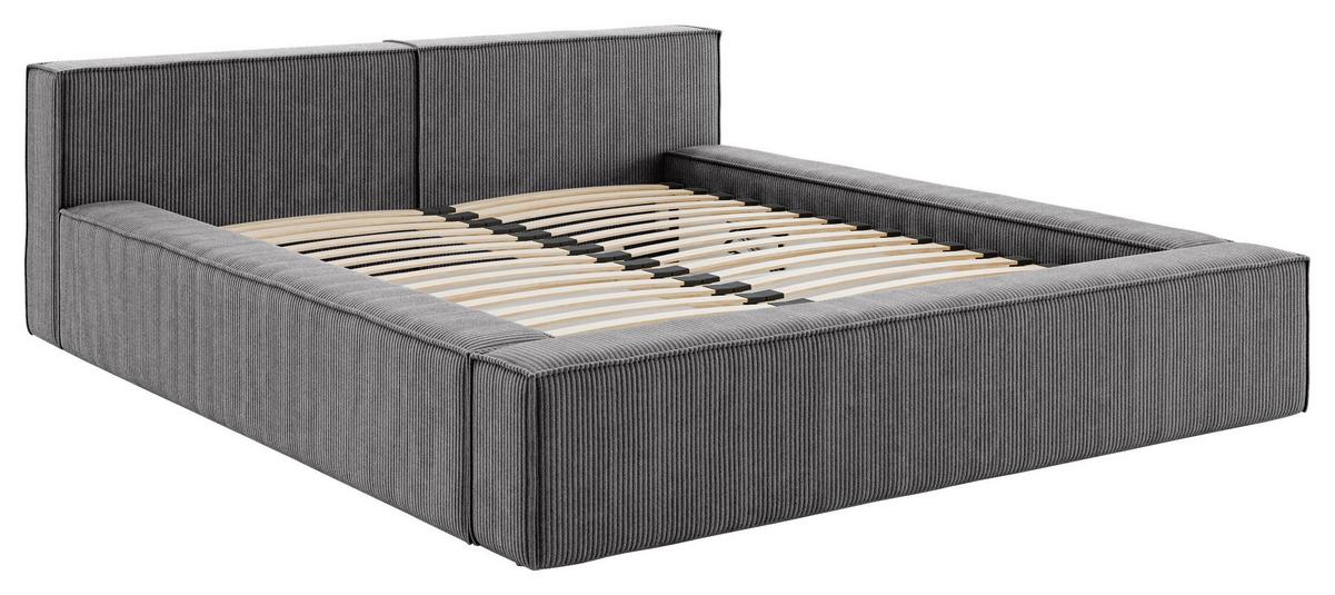 Polsterbett inkl. Lattenrost 140x200 - Beige/Schwarz, Basics, Holz/Textil (160/200cm) - Livetastic