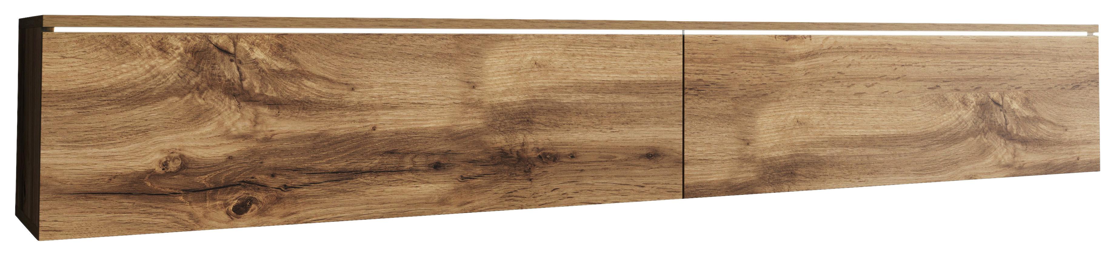 TV-Lowboard Eiche Wotan B: 180 cm Eichefarben - Eiche Wotan/Grau, LIFESTYLE, Holzwerkstoff (180/30/33cm) - P & B